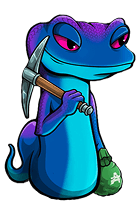 Blue dinosaur character